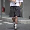 American Vintage Washed Denim Embroidered Loose Five Point Shorts For Men