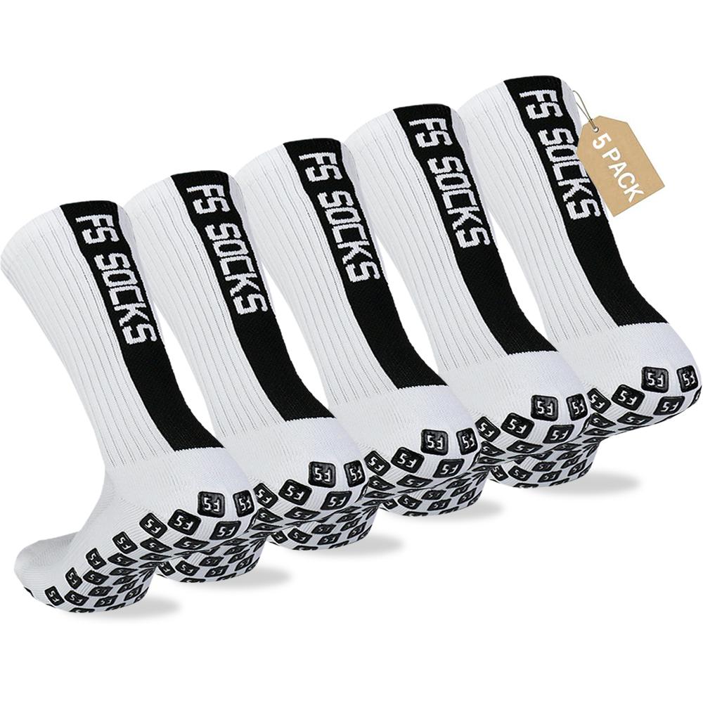 5 Pairs Non Slip Sport Soccer Socks Anti Slip Football Grip Socks for Football Basketball