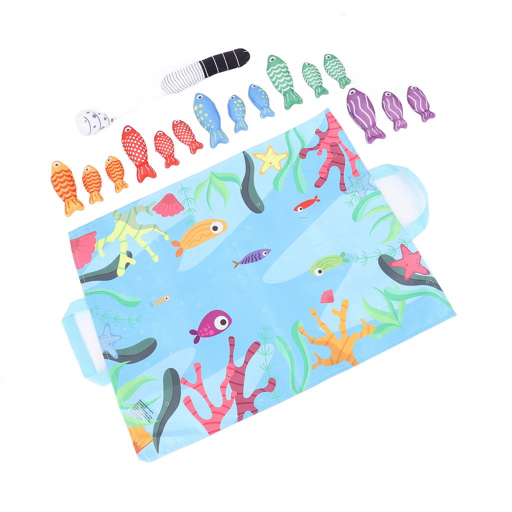 Cloth Fishing Game Hook and Loop Educational Color Matching Soft Fabric Fishing Toys for Toddlers