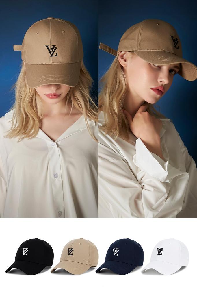 3D Monogram logo over fit ball cap Beige [VARZAR]