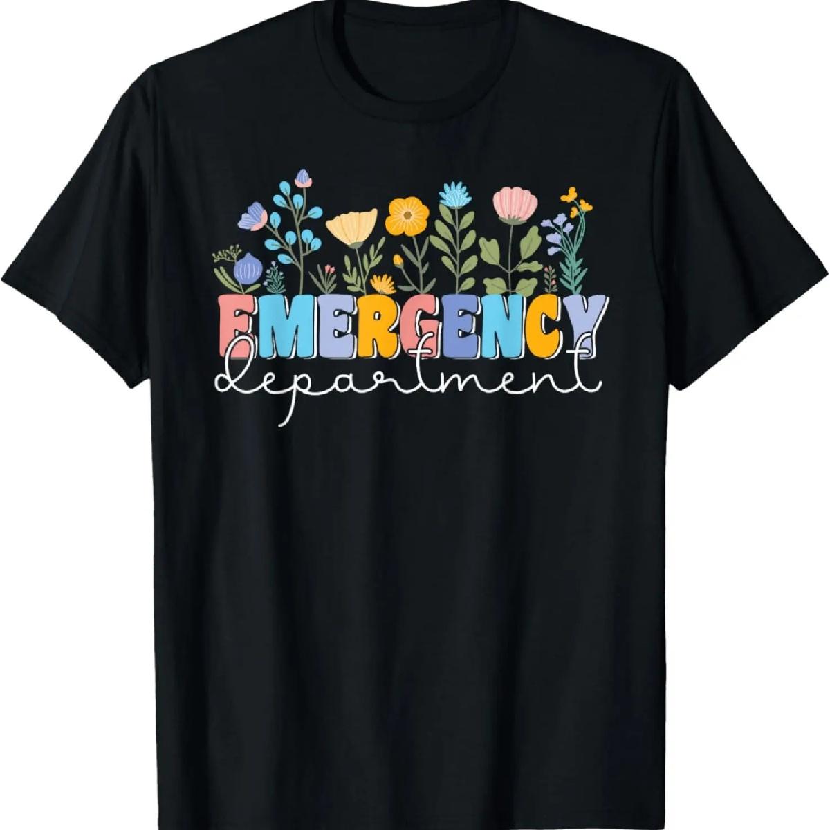 

Funny Retro Vintage Boho Foral Emergency Department Nurse T-Shirt XXXXXL чорний