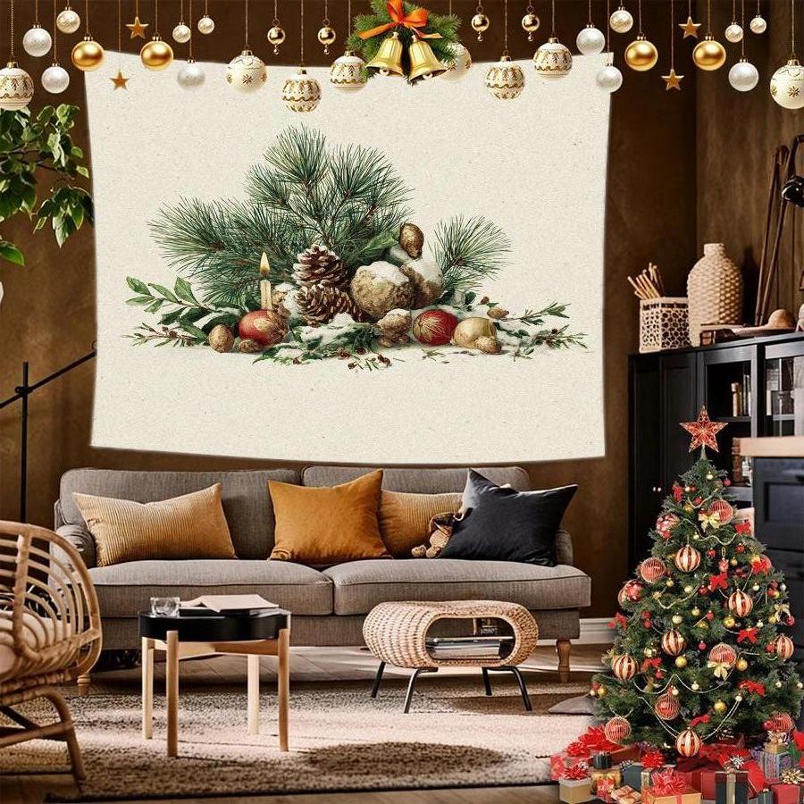 Christmas Cartoon Tapestry Background Cloth Hanging Cloth Bedroom Bedside Decorative Wall Cloth Rental Dormitory Tapestry