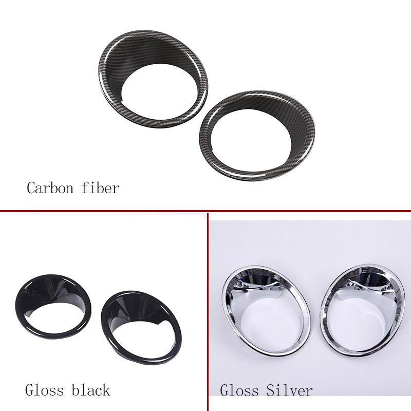 2 Pcs For BMW X5 F15 2014-2018 ABS Chrome/Carbon fiber/Black Car Front Fog Lamp Decoration Cover Trim Car Accessories