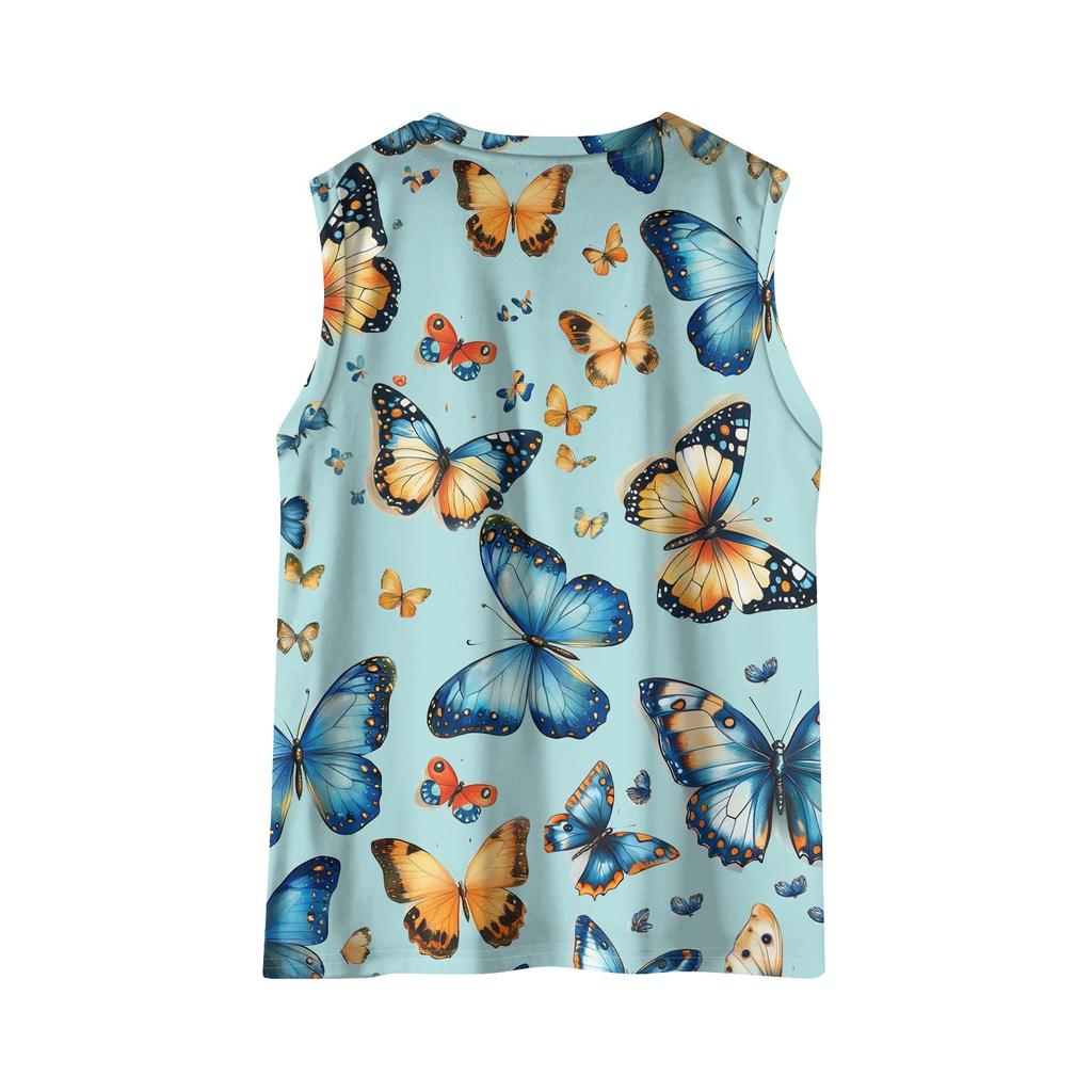 Damen-Tanktops 2025, lockere Passform, hoher Halsausschnitt, Sommertop, elegante, lässige ärmellose Shirts mit Tasche