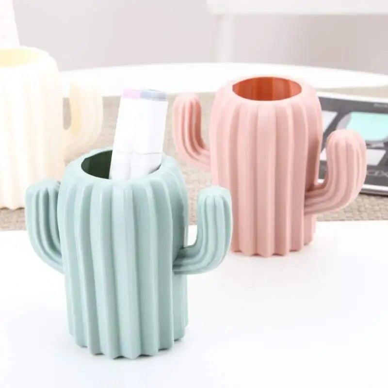 Stojan na tužku ve tvaru kaktusu Stolní organizér na pera Úložná schránka Dekorace kancelářského stolu Nádoba na psací potřeby