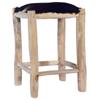 Day and Night - Day and Night Kitchen Stool Real Goat Leather and Solid Teak Wood