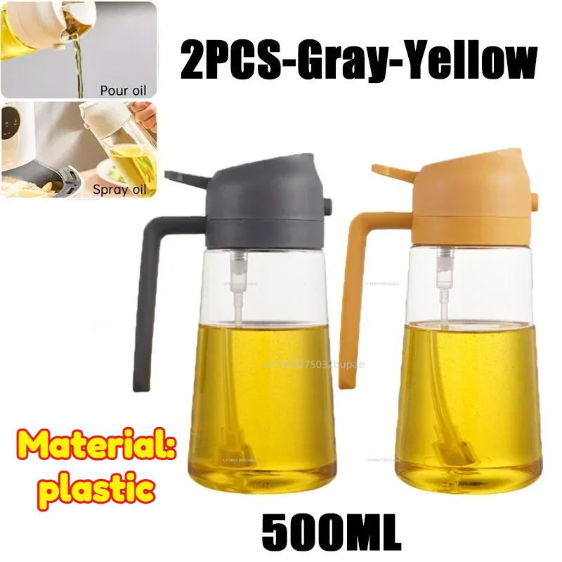Oil Spray Pot 2-in-1 Plastic Household Kitchen Oil Bottle Nebulizing Mist Filling Cooking Oil Spray Pot Dual Use Camping