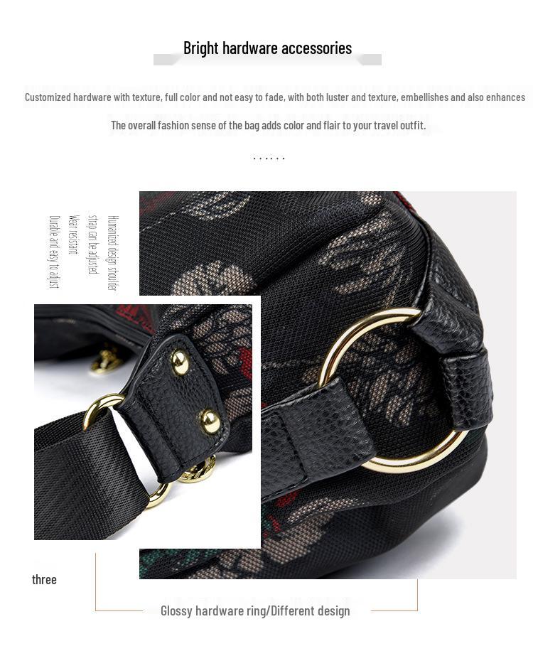 Damen 2025 Mode Vielseitige Umhängetasche - Großvolumige Bedruckte Mehrfachfach Stoff-Schultertasche