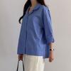 Shop   Women Collar Neck 7 8 Sleeve Blouse Navy Cat Wbl 4237