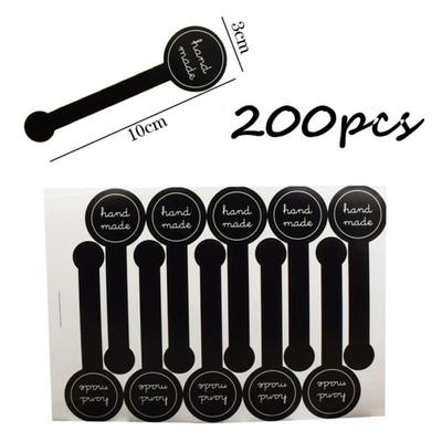 200Pcs Hand Made Long Sealing Pastes Stickers Gift Packaging Adhesive Label