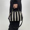 Women'S Sewn Mesh Striped Shoulder Bag, Personalized Simple And Versatile Messenger Handbag