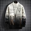 Winter New Sweater Men's Knitted Sweater Comfortable Fashion Trend Letter Design Semi-turtleneck