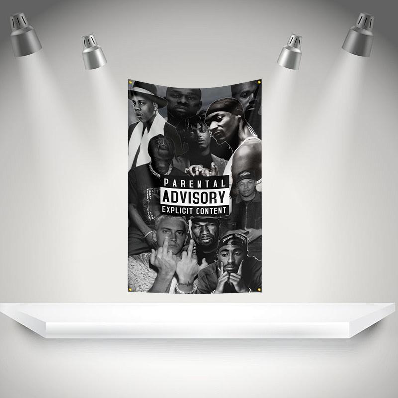 50 C-cents Flag Rock Music Band Banner HD Printing Tapestry Exhibition, Music Band Fans, Garage Decor