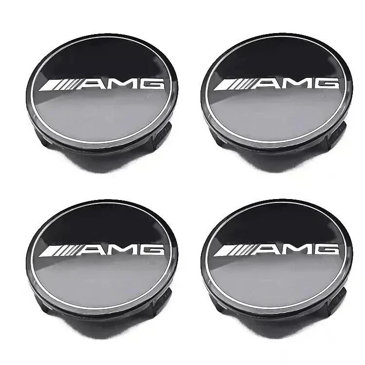 4 Pieces/Set 75mm For Mercedes Benz AMG W203 W206 W220 W205 W211 W212 Car Wheel Center Hub Caps Benz Emblem Tire Rim Covers CD2