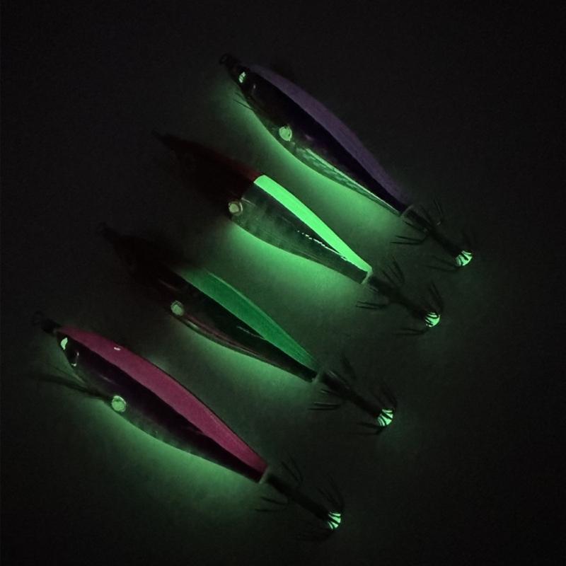 Fishing Accessories Squid Glow Jig Hook Cuttlefish Hook Fishing Baits Shrimp Lures Baits for Saltwater Fishing