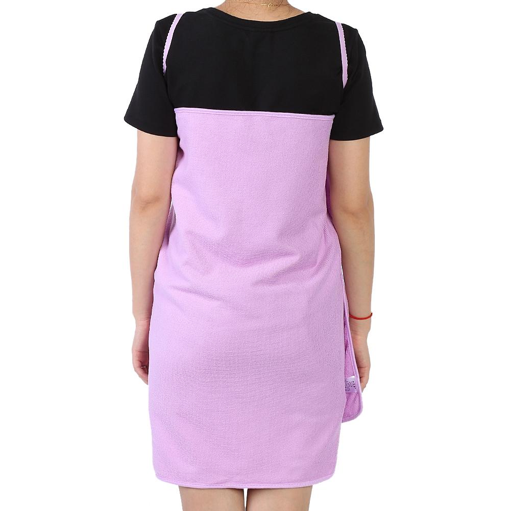 Shoulder Straps Wearable Women Skirt Dress Bath Towel Wrap Spa Beach Purple