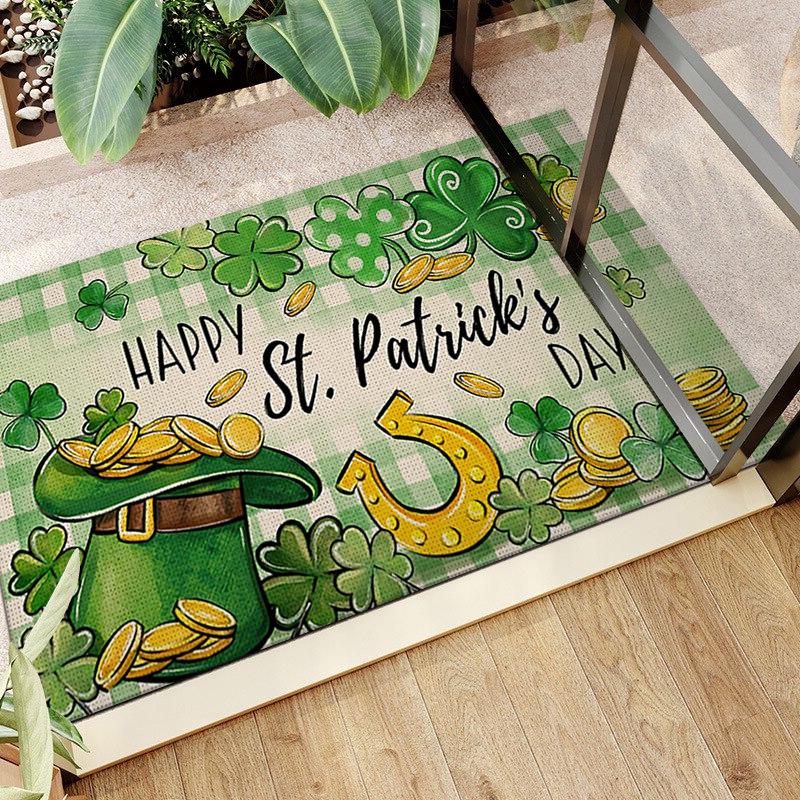 St. Patrick'S Day Floor Mat Household Bathroom Absorbent Mat Door Mat Non-Slip Foot Mat