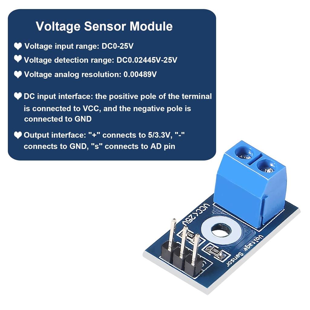 10PCS DC 0-25V Voltage Terminal Measurement Module Voltage Detection Sensor for Robot for Arduino
