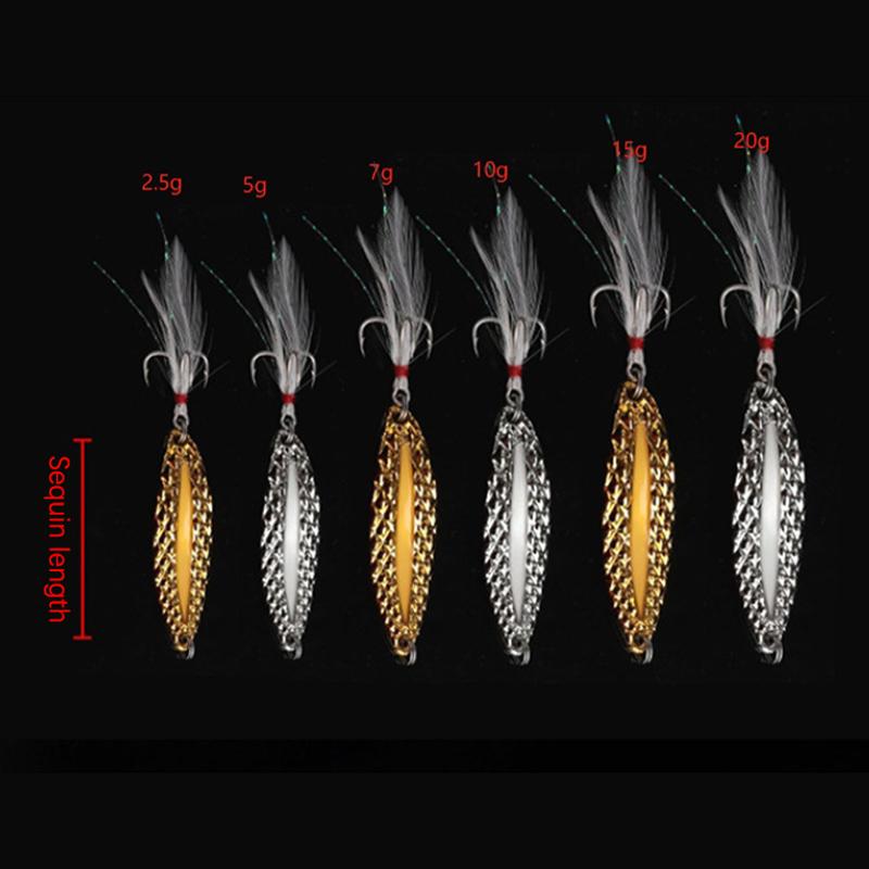 1pc Metal Sequin Simulation Fishing Bait Spoon Type Sequin Single Hook Fishing Accessories
