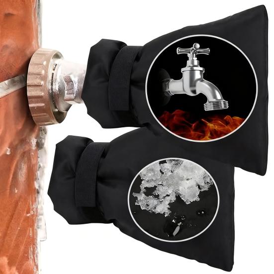 Faucet Anti-freeze Cover Padded Thermal Spigot Protector Cold Weather Waterproof Tap Shield for Outdoor Garden Faucets Winter Protection