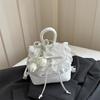Schoolbag1011 New Korean Lace Backpack Women's Bow College Style Mini Backpack Girl Heart Commuter Belt Pendant