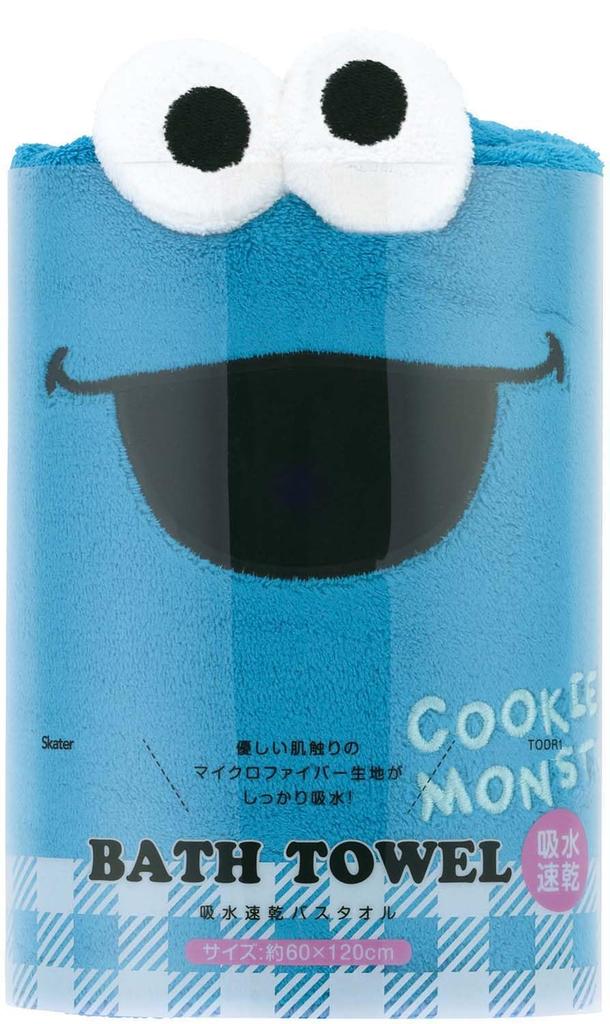 Skater Bath Cookie Sesame 60cm X Absorbent, Quick-Drying Towel, Monster, Street, 120cm, TODR1-A