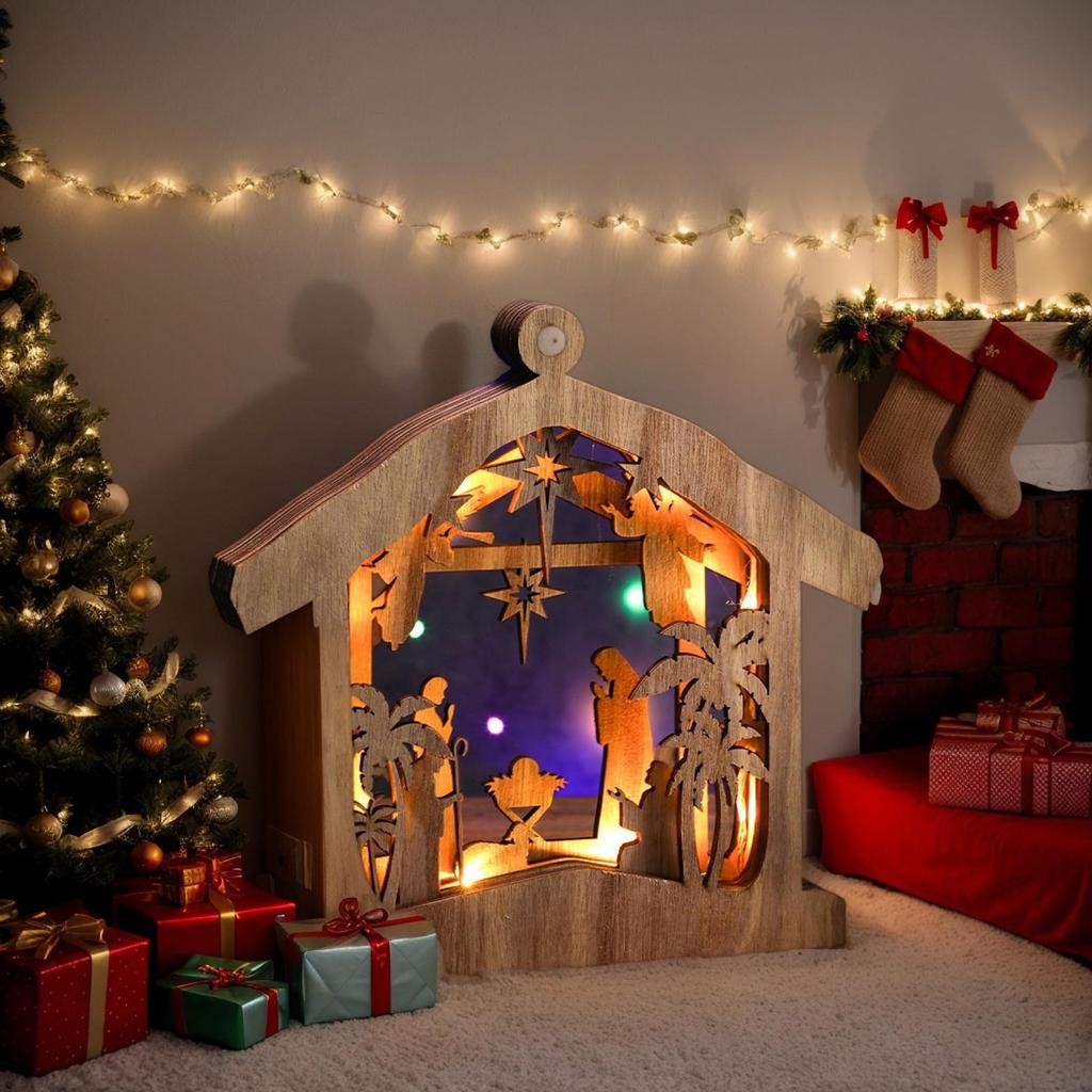 Nativity Scene Indoor Religious Table Centerpieces Nativity Set For Christmas For Fireplace Bedroom Office Desk Table Shelf