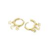 Boucles D'oreilles Saifily Argent 925 Plaqué Or Jaune 18 Carats
