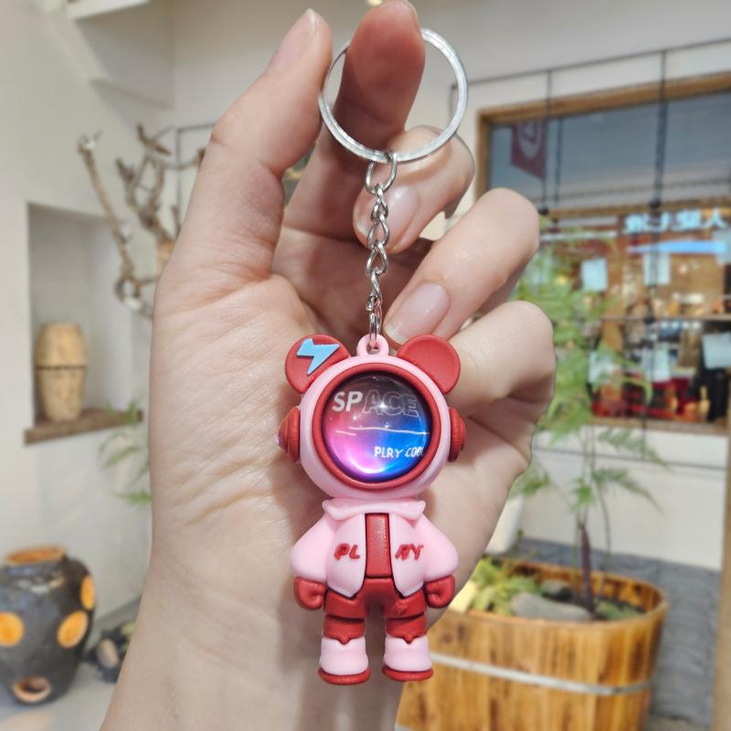 Lightning Bear Space Man Keychain Exquisite Cute Bag Pendant Doll Car Key Chain Fashionable Small Gift Hanging
