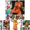Summer Women Girls Bikini Set Swimwear Pushup Bandage Beachwear Solid Swimsuit