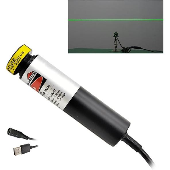 532nm Focusable Green Projector Generator Line Module for Sawmill Woodworks Swamp Haunted House 18mm (Focusable Class IIIr 5V with Adapter, Mount and