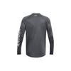 Under Armour Tech Logo Printed American Vintage Training Crew Neck Long Sleeve T-Shirt Men Tops Gray 1379782-012