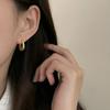 Elliptical Geometric Ear Clasps Female Temperament Simple Fashion Personality Hundreds of Senior Sense of Niche Earrings Studs Versatile Daily Wear