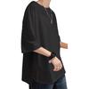 Pánské tričko s krátkým rukávem, velké, kulaté, volné, letní, 3XL [Hiboss], velikost, 5/8 rukáv, jednobarevné, střih, stylové, střih, oblečení, pánské tričko, černé,