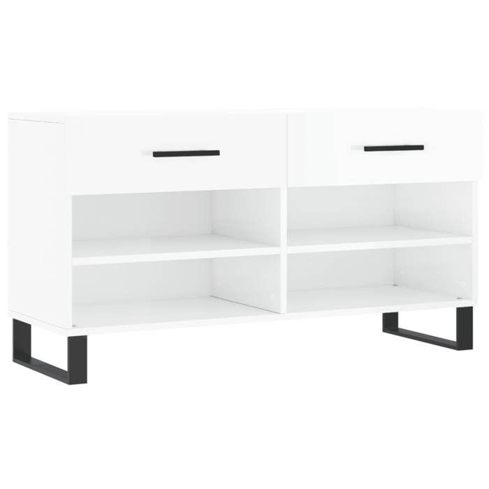 VidaXL Banc à Chaussures, Armoire à Chaussures avec 4 Étagères et Pieds, Meuble à Chaussures avec 2 Tiroirs Salon, Moderne, 829766