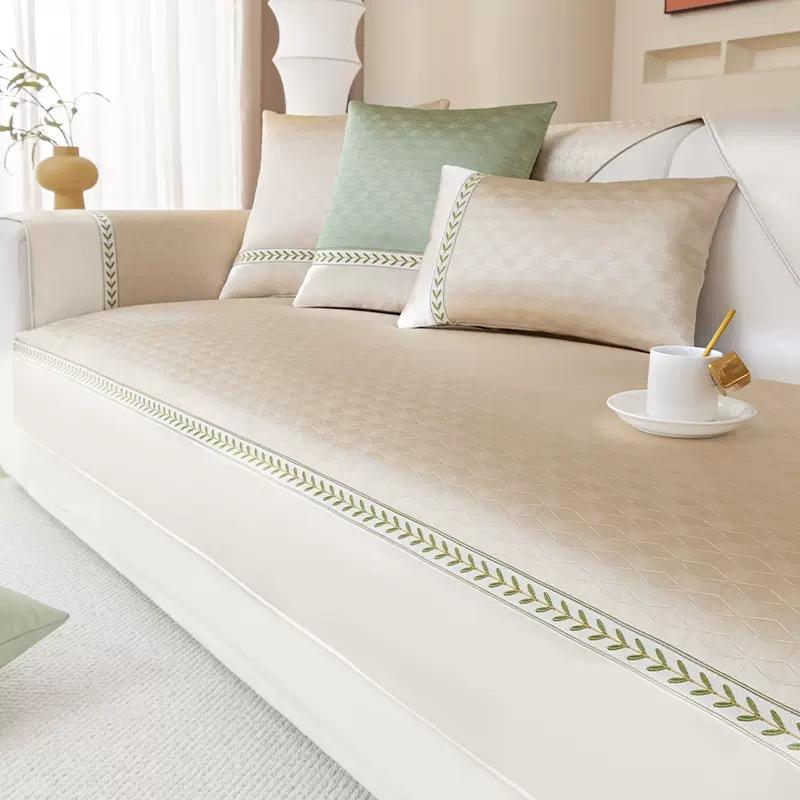 New Summer Ice Silk Sofa Cushion Mat Seat Cushion Non-Slip Sofa Cover Cloth Towel Summer Cool Seat Cushion