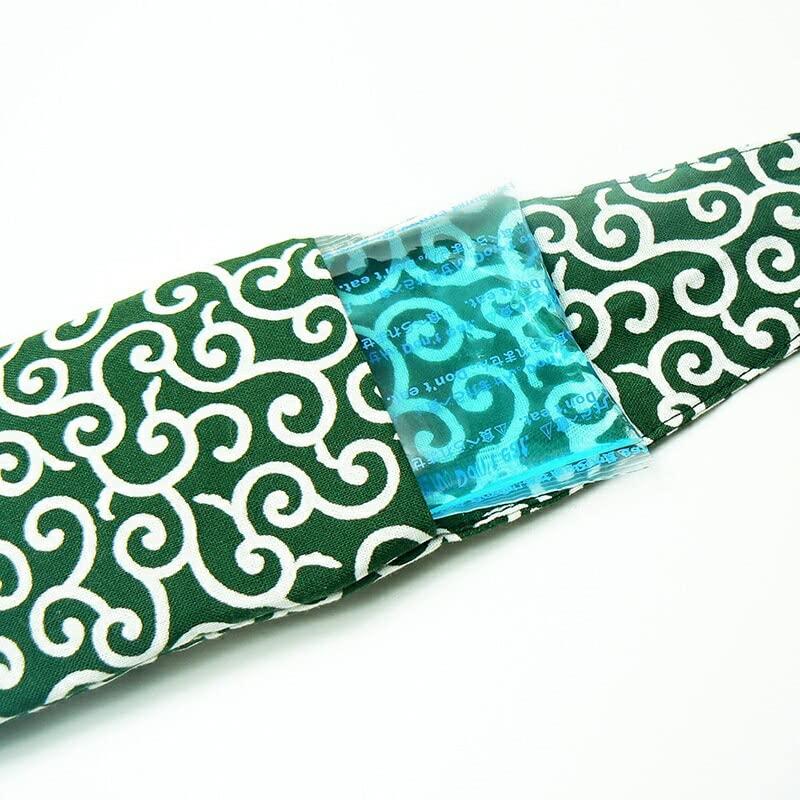 Zenpets Handana Dog Neck Cooler with Arabesque Includes Ice Made In Size L Pattern, Packs, Japan, (Red)