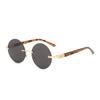 1 piece retro trimmed oval sunglasses versatile trendy sunglasses neutral casual vacation style