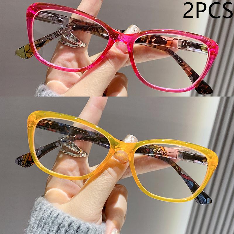 1/2/3PCS New Colored Frame Reading Glasses For Women Comfortable Trendy Full Frame 2105