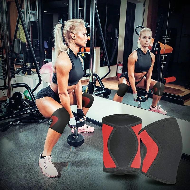 1 Collection Braces Support Female Athletics Compression Neoprene Protector CrossFit Powerlifting 7mm Sleeve of Two Knee Pads Both Practical Use