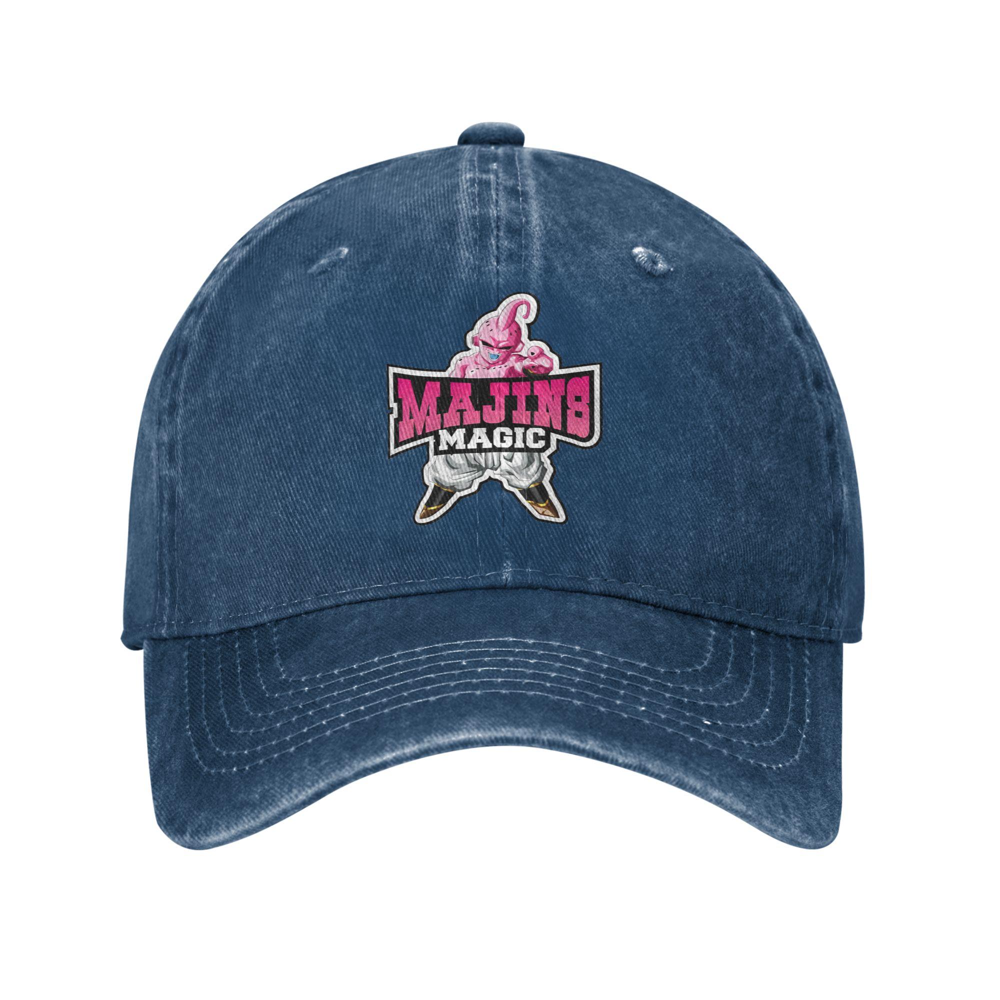 

Dragon Ball Z The Majins Magic Baseball Caps Vintage Distressed Washed Headwear for Men Women Unstructured Soft Caps Hat One Size темно-синий