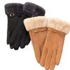 Soft Suede Gloves Windproof Women Winter Gloves Thicked Full Fingers Mittens  Autumn/Winter