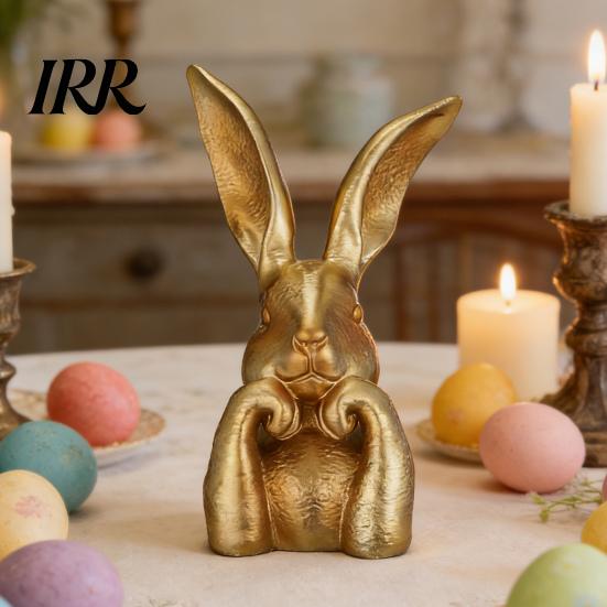 Indoor Bunny Decoration Easter Figurine Cute Rabbit Holding Face Statue 3D Printed Crack Resistant Figure Ornament for Living Room Bedroom