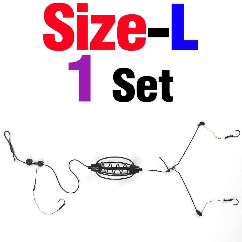1Set Carp Fishing Feeder Fishing Baits Cages Hook Rig Set Inline Method Feeder Fish Tackle Accessories