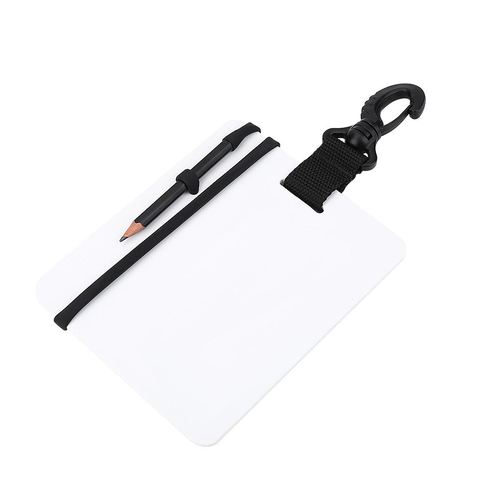 Underwater Writing Slate Board with Swivel Clip and Pencil for Water Sports Diving Swimming