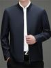 2026 Spring Men's Plus Size Business Jacket - Solid Color, High-End Stand-up Collar Outerwear
