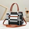 Classic Checkered Color Block Handbag For Women Versatile Hand Carry Shoulder Crossbody All-match Daily Purse