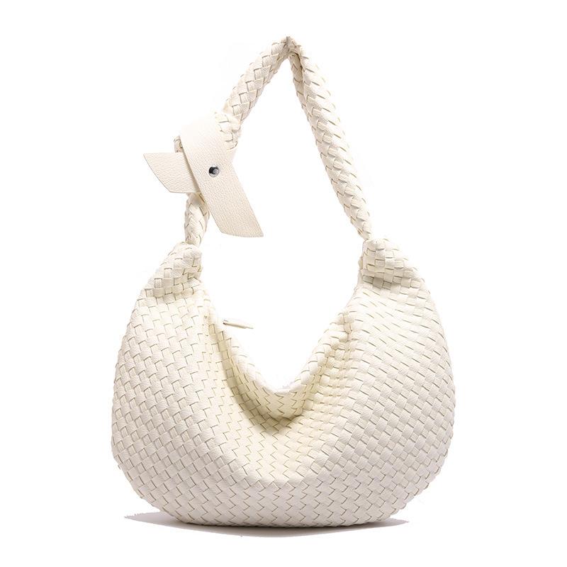 

Shoulder bag, Korean version casual large-capacity women s bag, fashion braided pattern, simple armpit bag, hand carrying high-value women