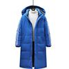 Men's Winter Long Three-stripe Down Jacket White Duck Down Thick Warm Coat