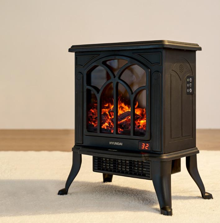 Smart Voice-Controlled 3D Flame Fan Heater: Rapid Heating & Energy-Saving Fireplace